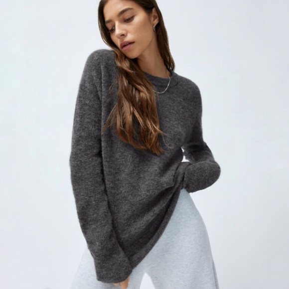 Aritzia Sweaters - Aritzia The Group Babaton Thurlow Alpaca Wool Blend Grey Crewneck Sweater